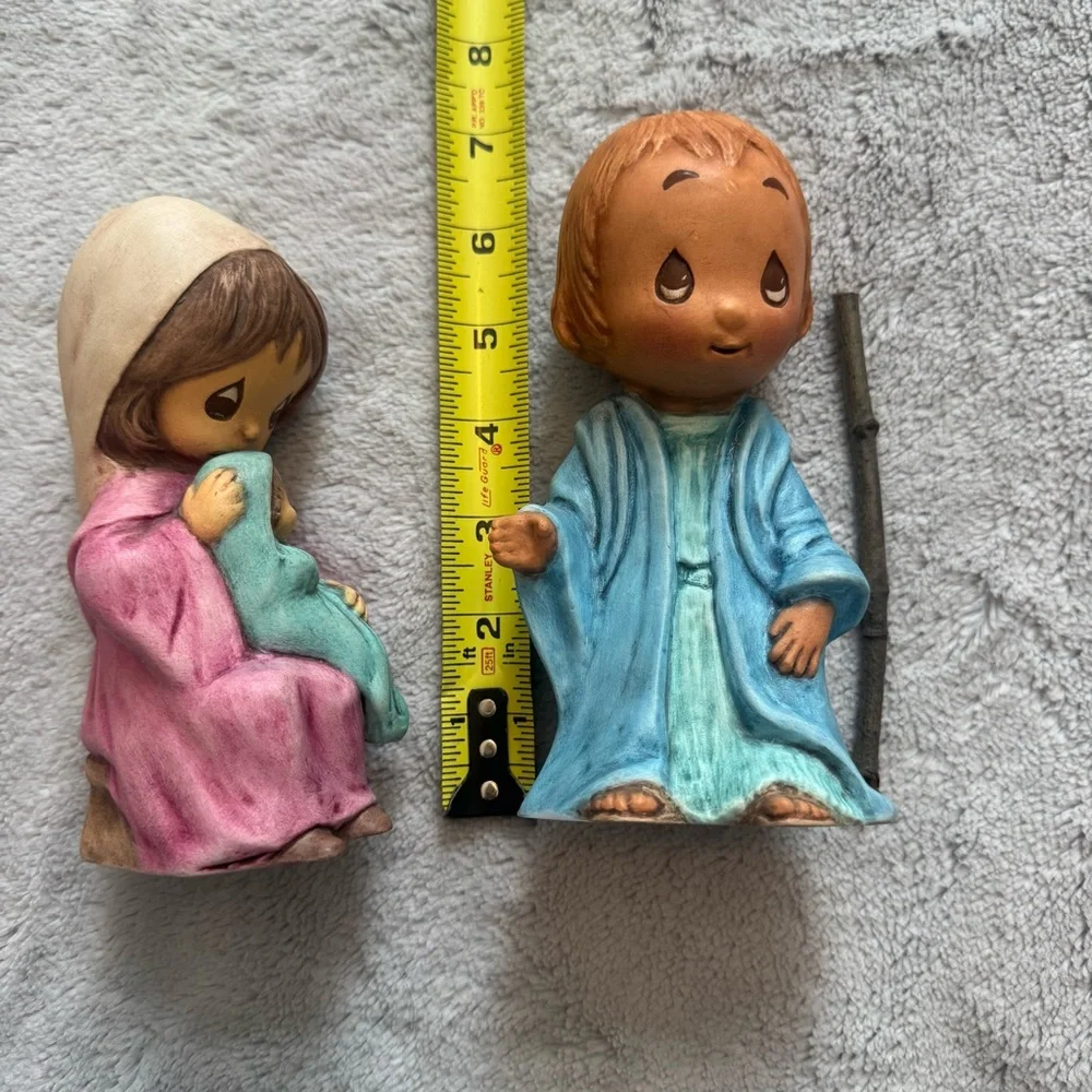 Vintage 1984 Hand-Painted Nativity Figurines –‎ Mary, Joseph & Baby Jesus